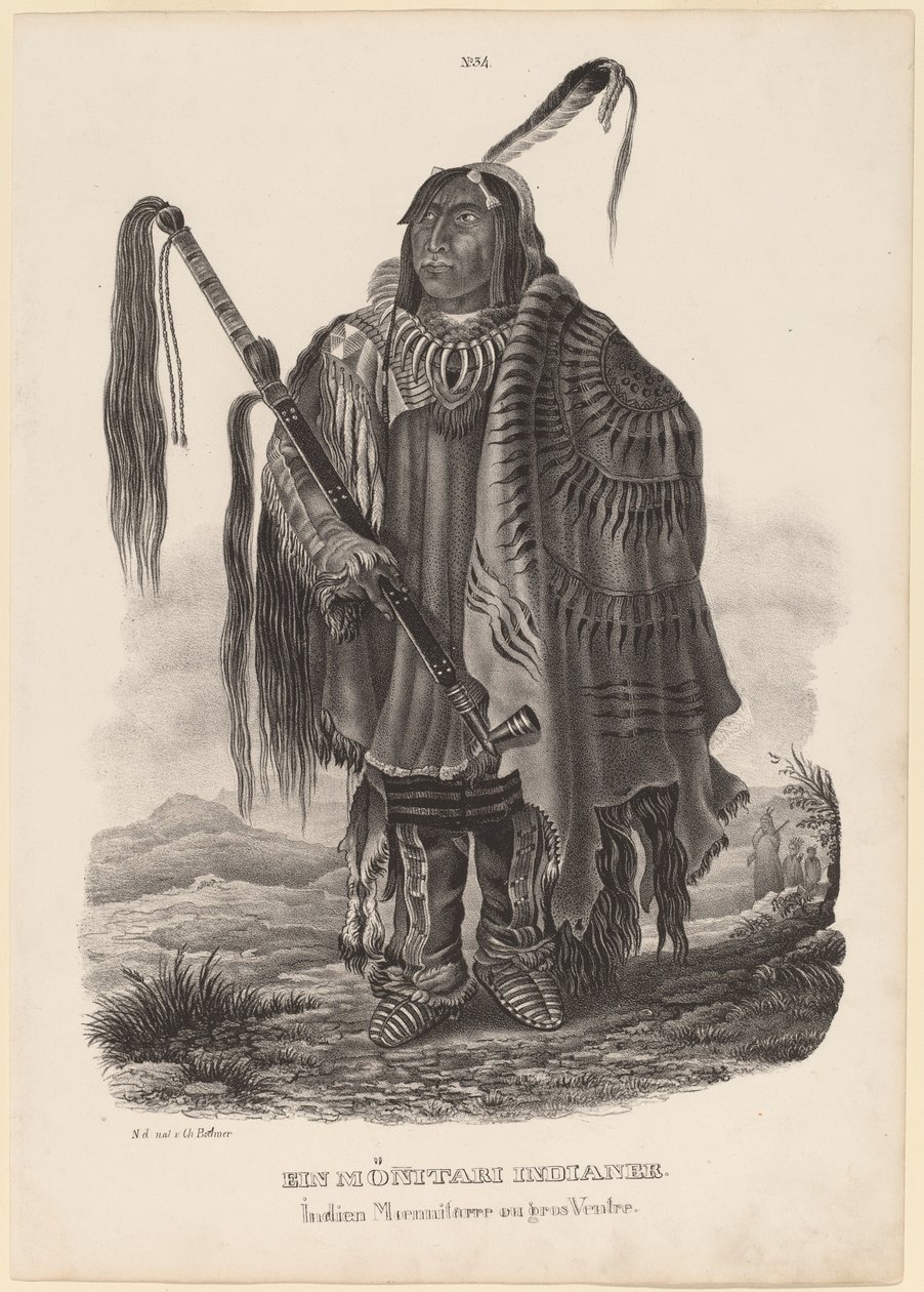 En Monitari-indianer af Karl Bodmer