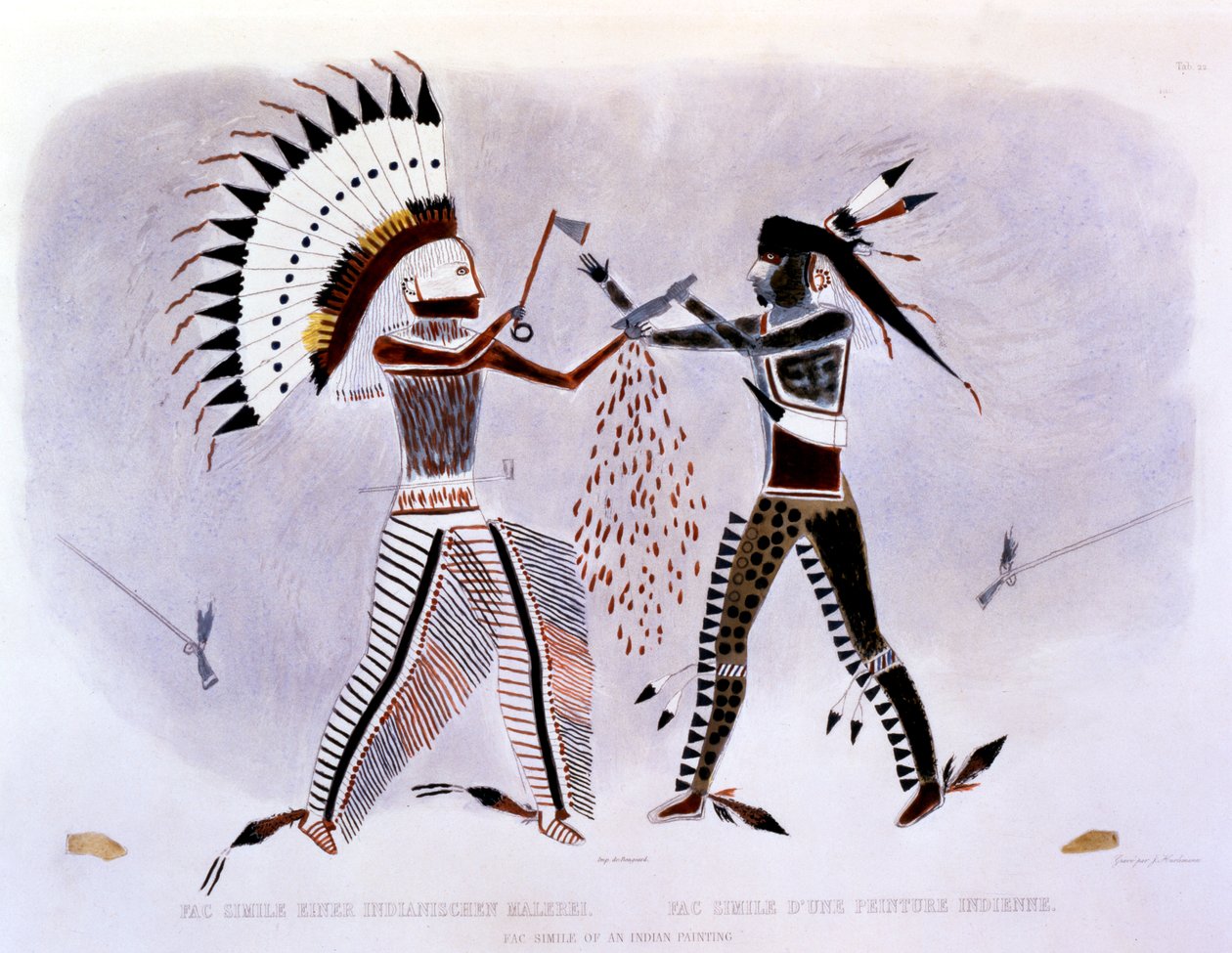 Faksimile af et indiansk maleri, 1843-44 af Karl Bodmer