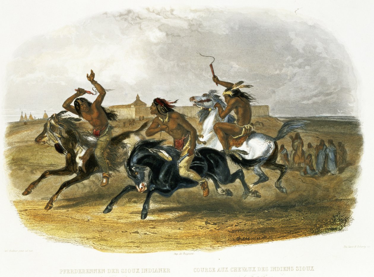 Hestevæddeløb af Sioux-indianere nær Fort Pierre, plade 30 fra bind 1 af 