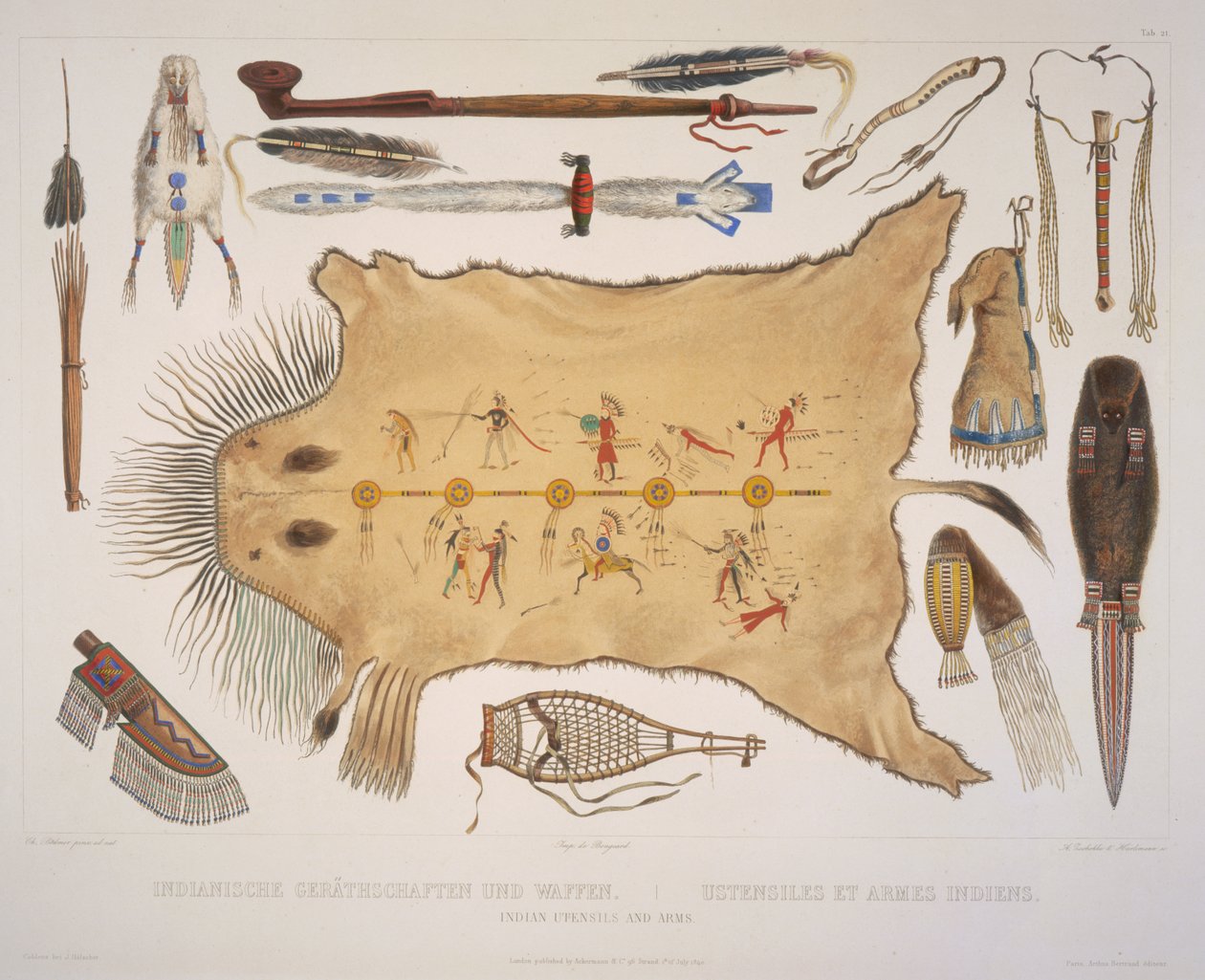 Indiske redskaber og våben af Karl Bodmer