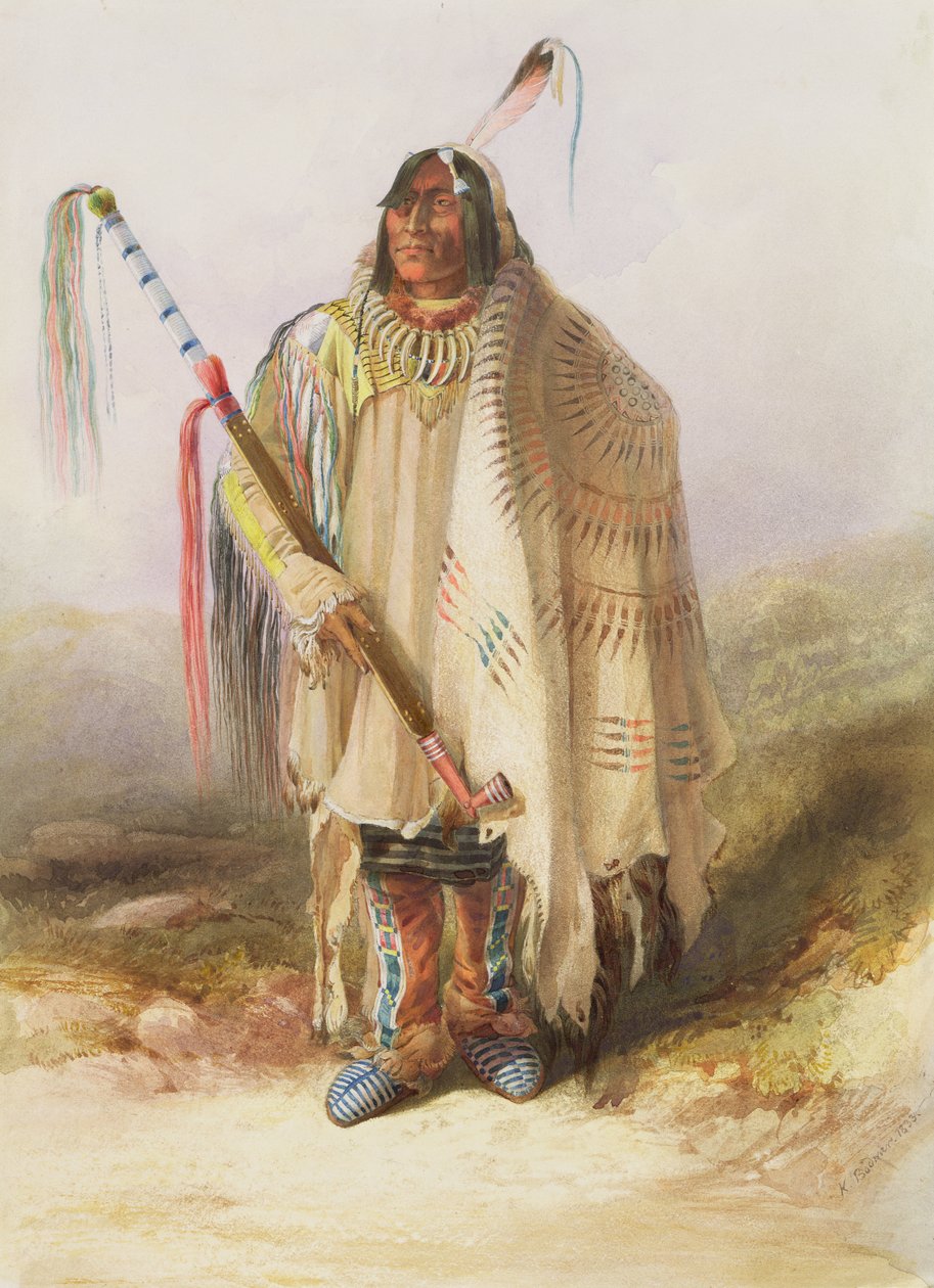 Pehriska-Ruhpa, Hidatsa-kriger af Karl Bodmer