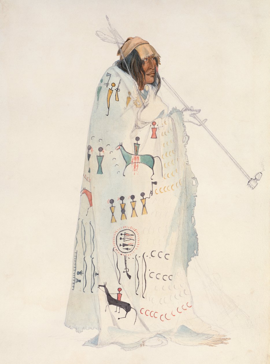 Piegan Blackfeet Man af Karl Bodmer