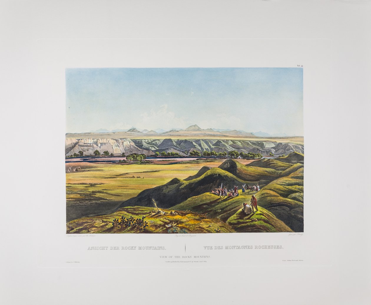 Tableau 44. Udsigt over Rocky Mountains, Bodmer
