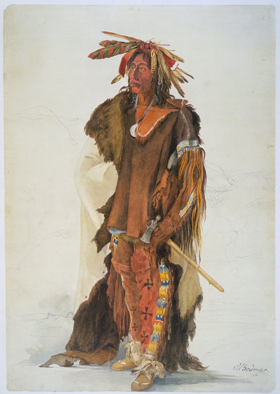 Wahk-ta-Ge-Li. En Sioux-kriger af Karl Bodmer