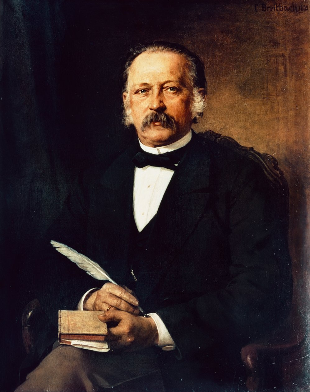 Portræt af Heinrich Theodor Fontane, tysk digter og forfatter af Karl Breitbach