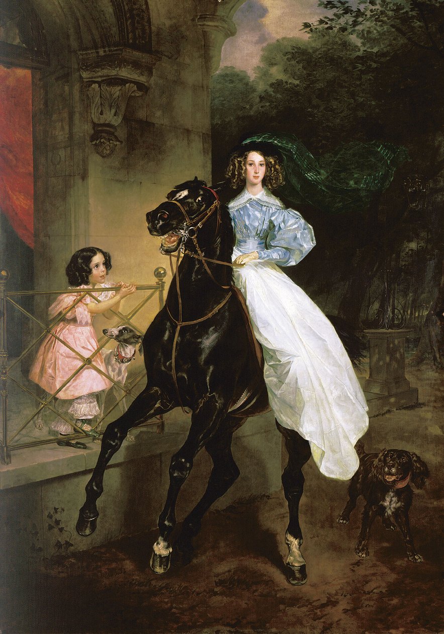 Russisk: "Hestekvinde" Hestekvinde af Karl Bryullov