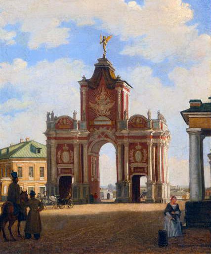 Den røde port i Moskva, 1844 af Karl Fridrikh Petrovich Bodri