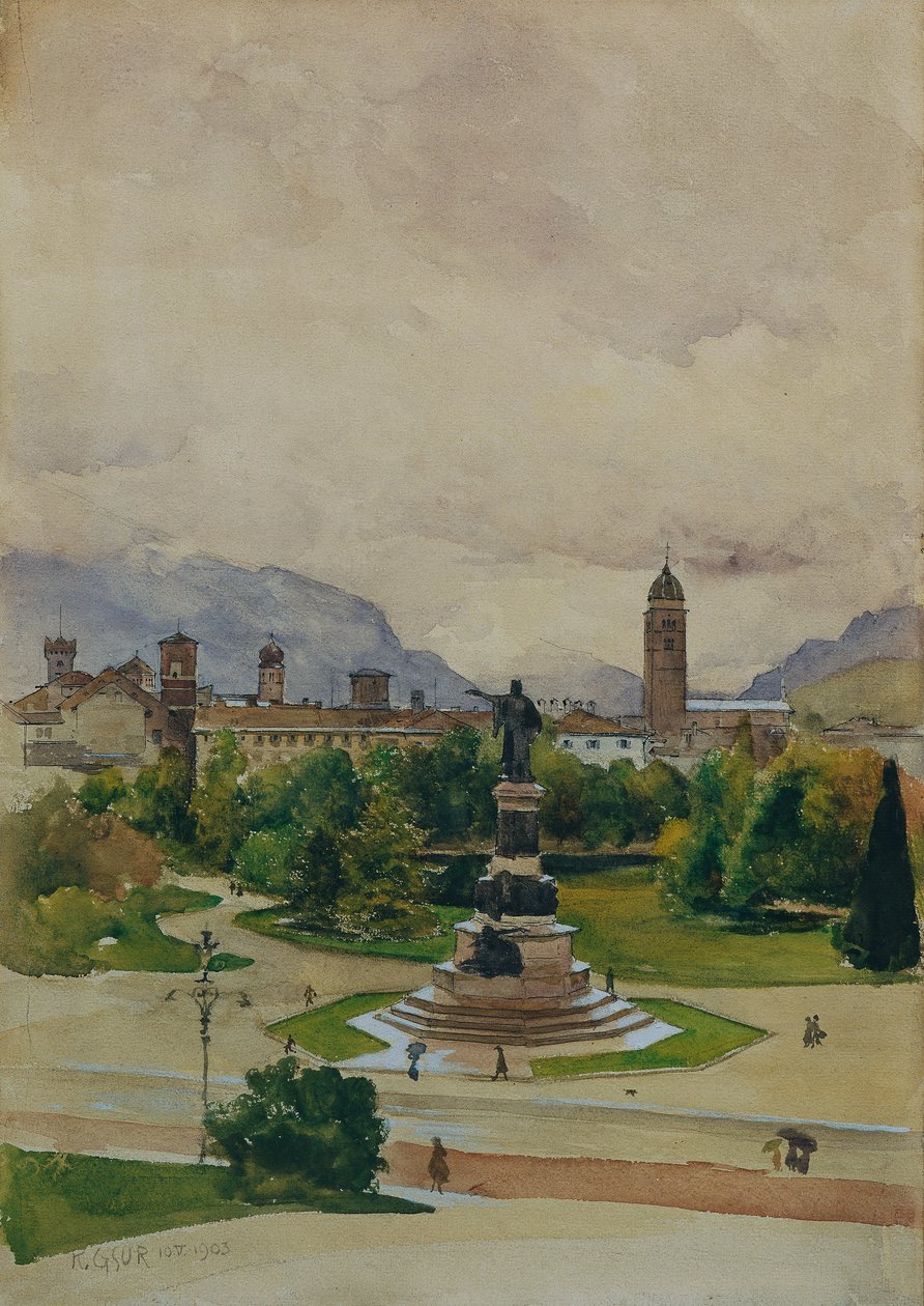 Dante-pladsen i Trento af Karl Friedrich Gsur