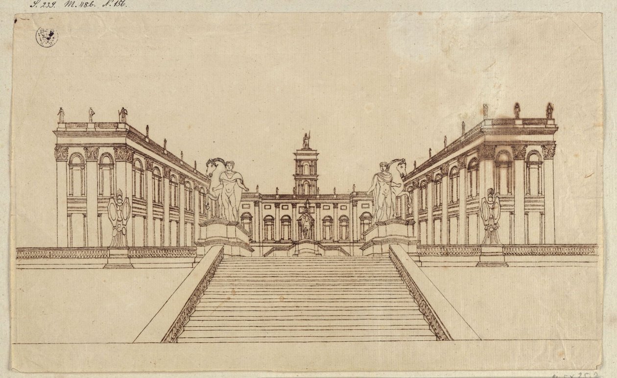 Udsigt over Capitolium-pladsen i Rom af Karl Friedrich Schinkel