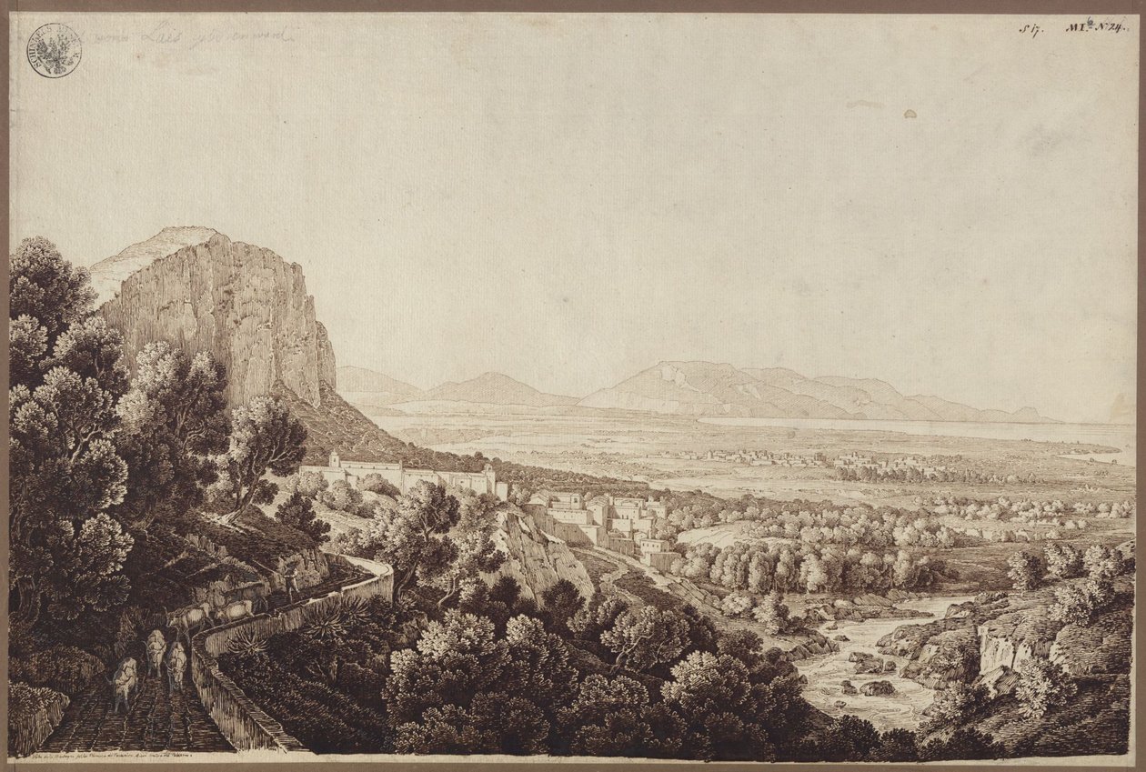 "Udsigt over Partinico-dalen på Sicilien" af Karl Friedrich Schinkel