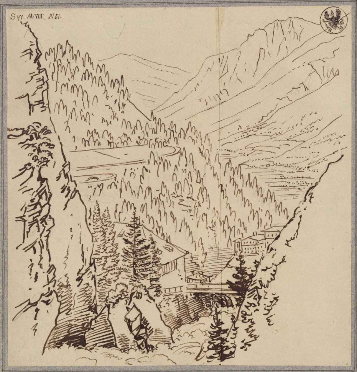Udsigt i Gastein-dalen af Karl Friedrich Schinkel