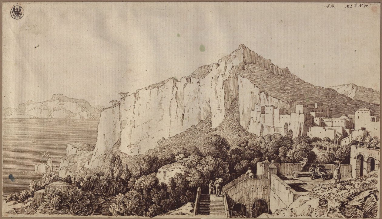 Udsigt over Capri af Karl Friedrich Schinkel