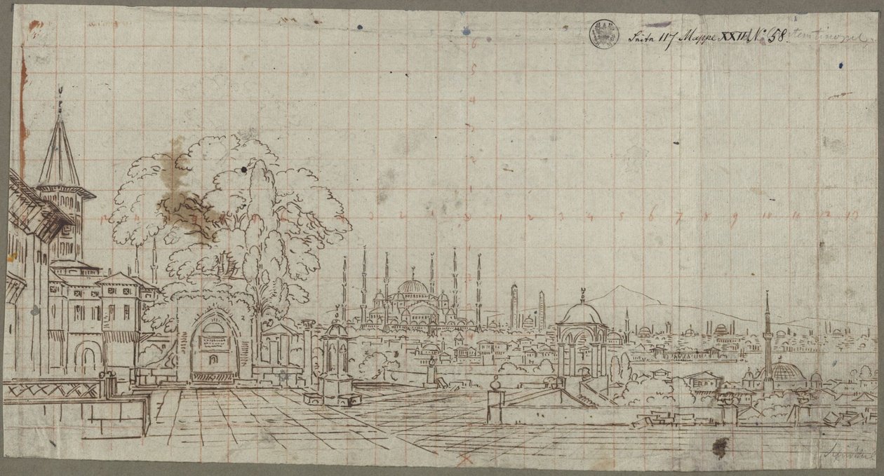 Udsigt over Konstantinopel af Karl Friedrich Schinkel