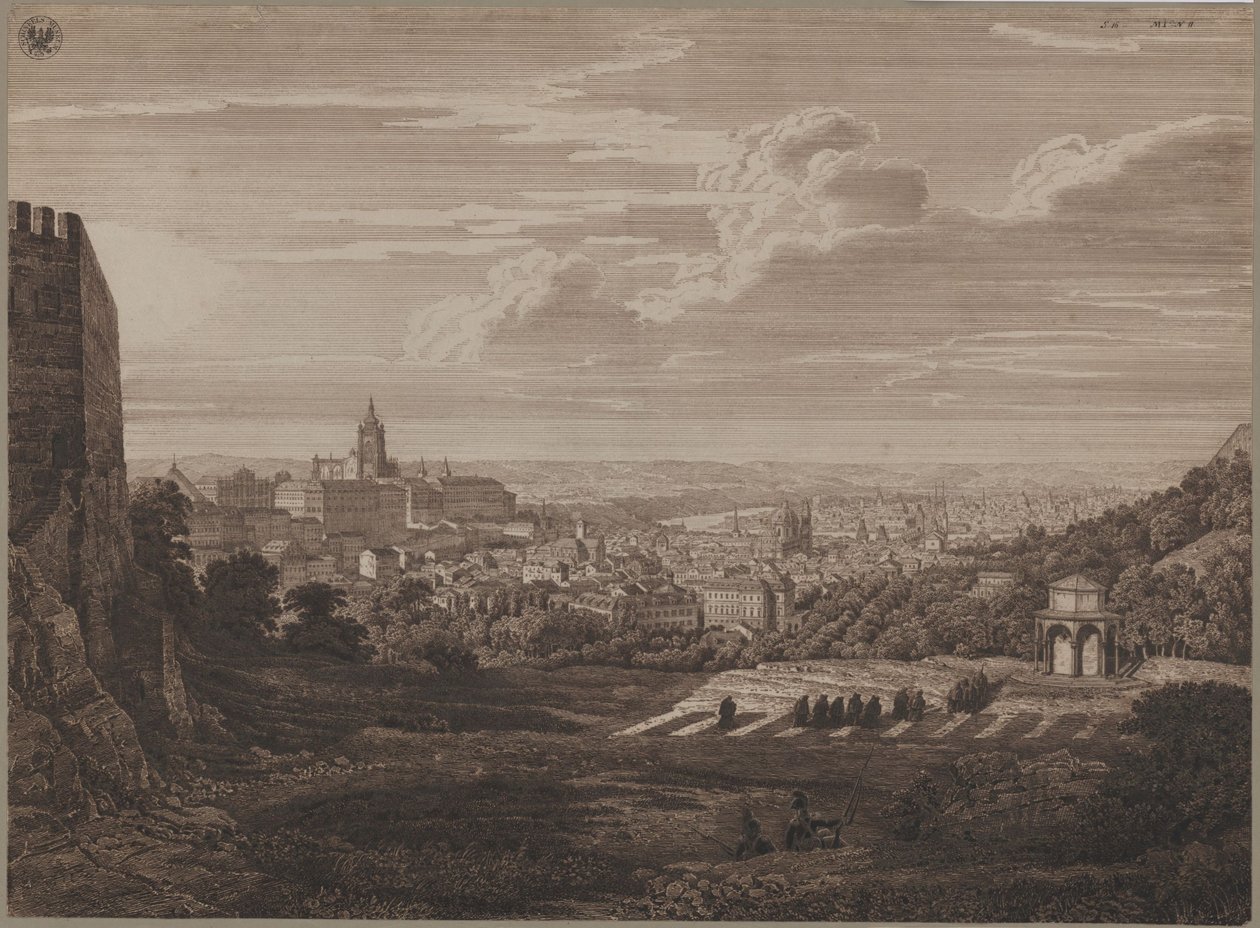 Udsigt over Prag fra Laurenziberg af Karl Friedrich Schinkel