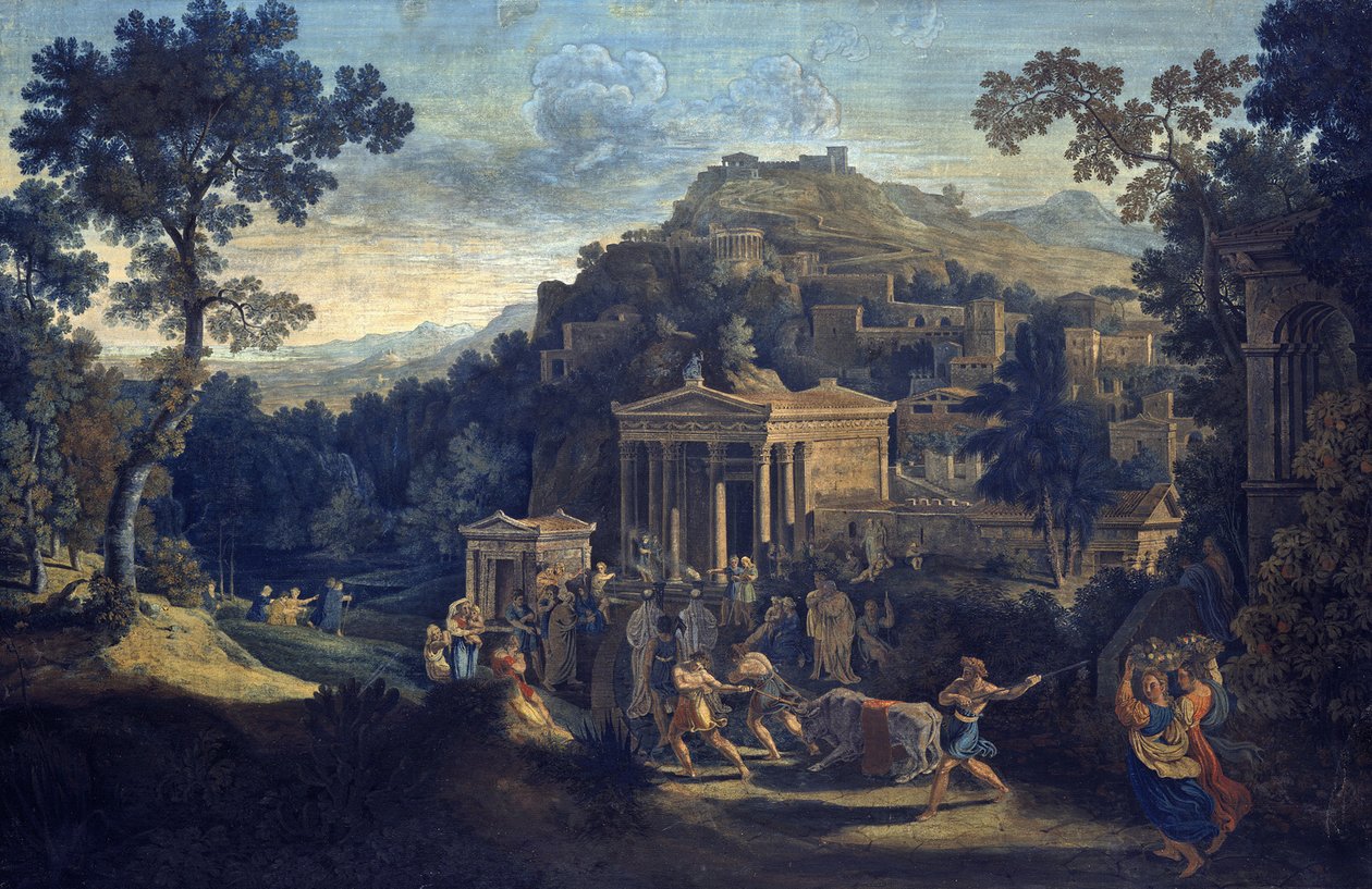 Antik by på et bjerg af Karl Friedrich Schinkel