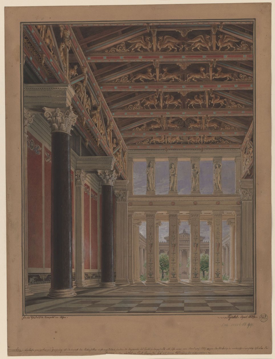Athen, Akropolis. Kong Otto af Grækenlands palads. Den store sal af Karl Friedrich Schinkel