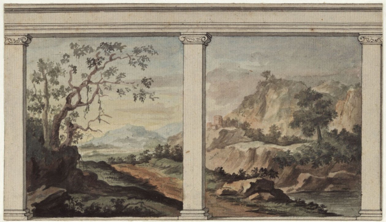 Udsigt over et landskab af Karl Friedrich Schinkel