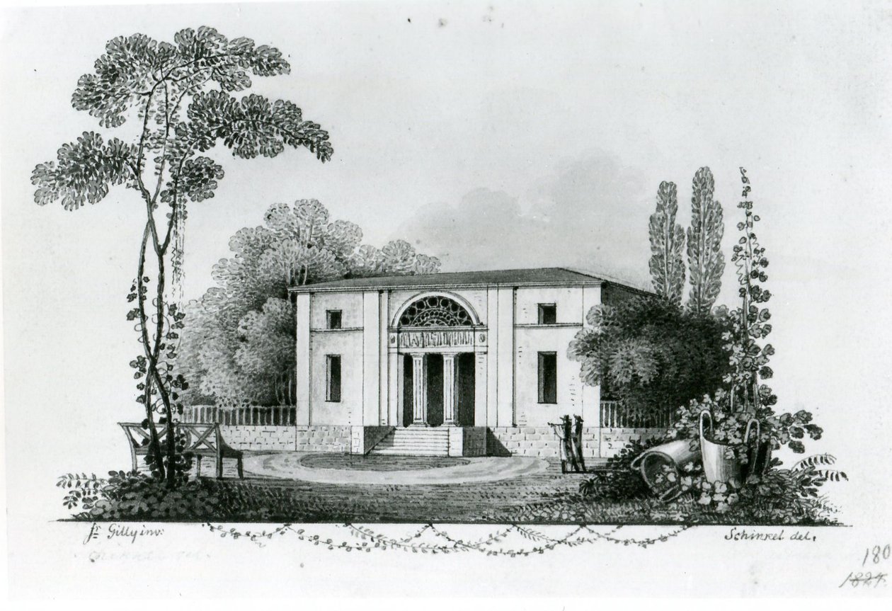 Berlin. Simons landsted og udkast til Mölters landsted af Karl Friedrich Schinkel
