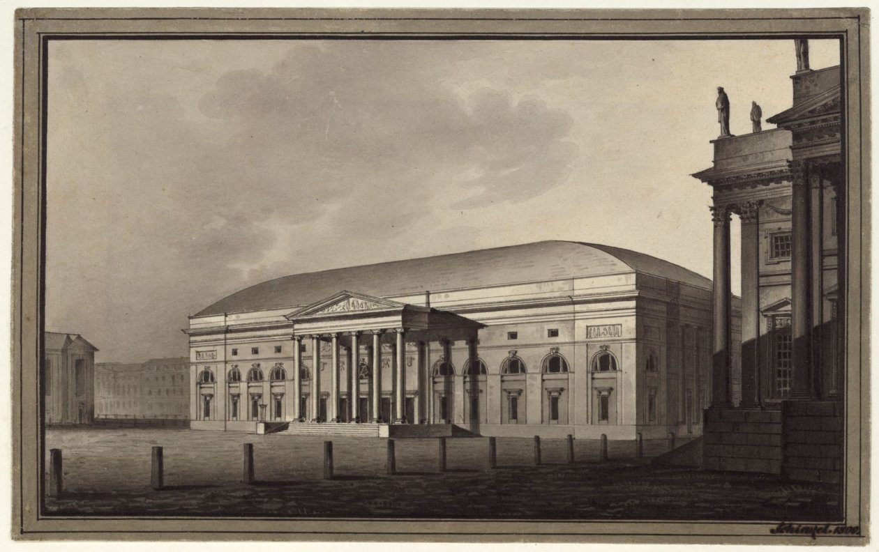 Berlin. Nationalteatret på Gendarmenmarkt af Karl Friedrich Schinkel