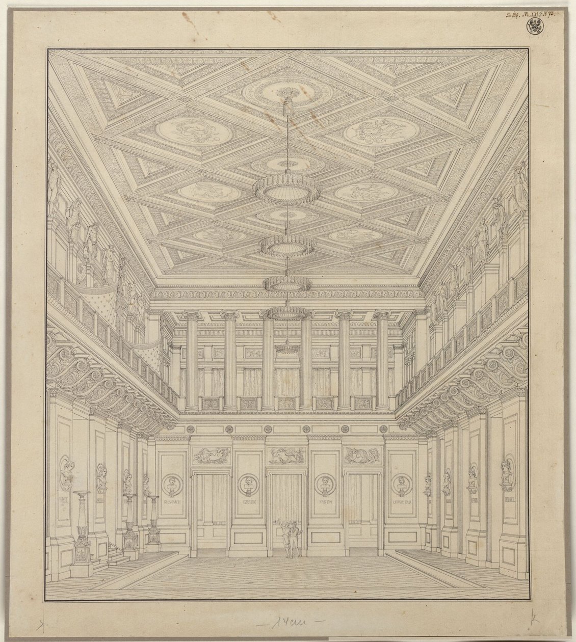Berlin. Teateret på Gendarmenmarkt, koncertsal af Karl Friedrich Schinkel