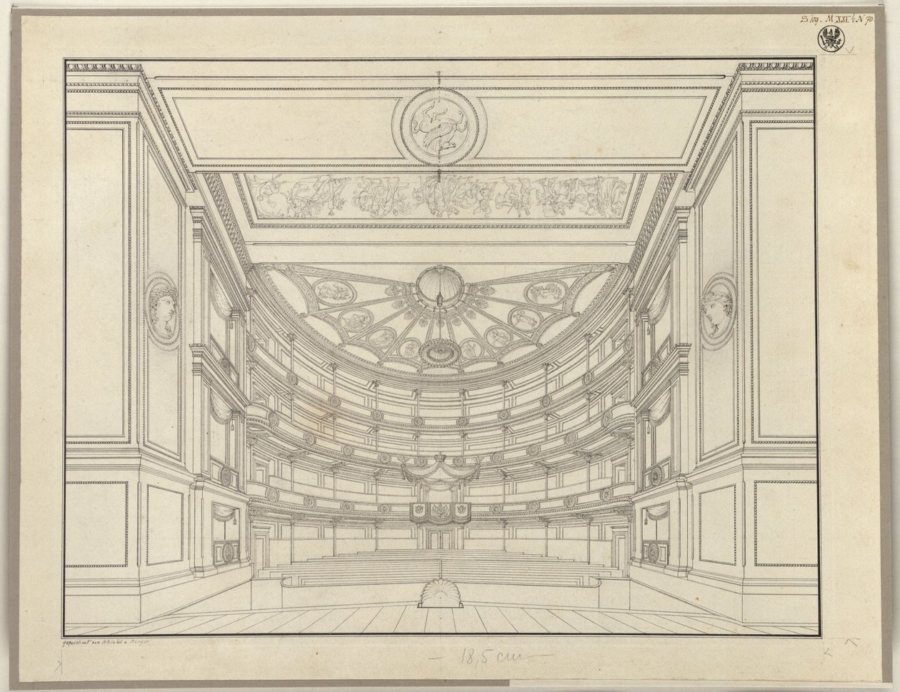 Berlin. Schauspielhaus på Gendarmenmarkt, sal af Karl Friedrich Schinkel
