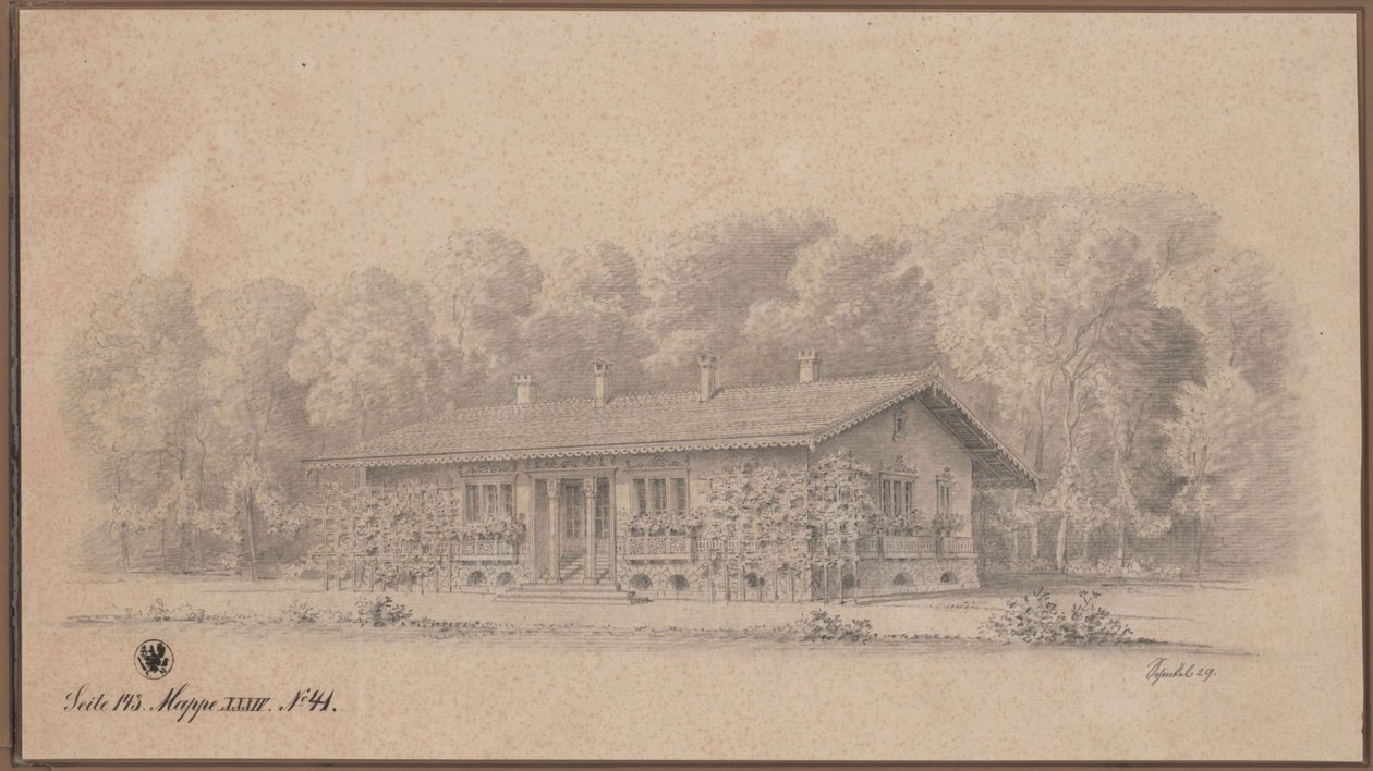Berlin. Schweizerhaus på Pfaueninsel. Udsigt af Karl Friedrich Schinkel