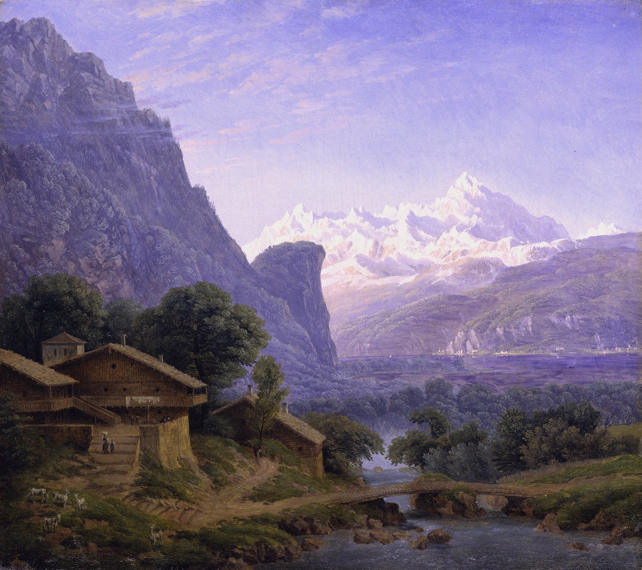 Udsigt over Mont Blanc af Karl Friedrich Schinkel