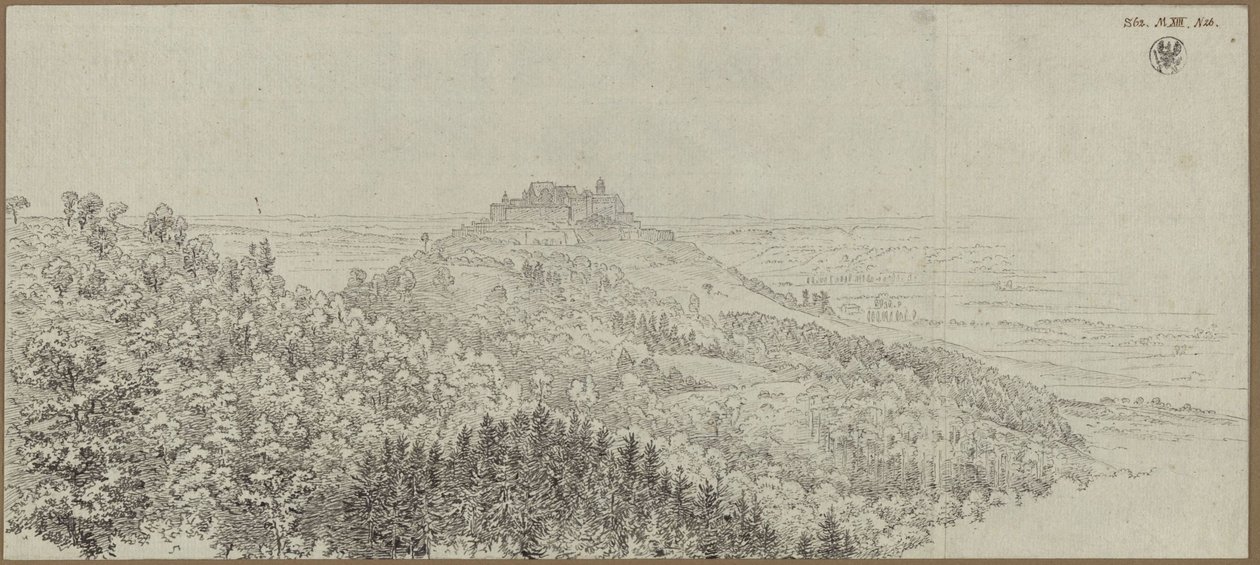 Udsigt til Veste Coburg set fra nord af Karl Friedrich Schinkel