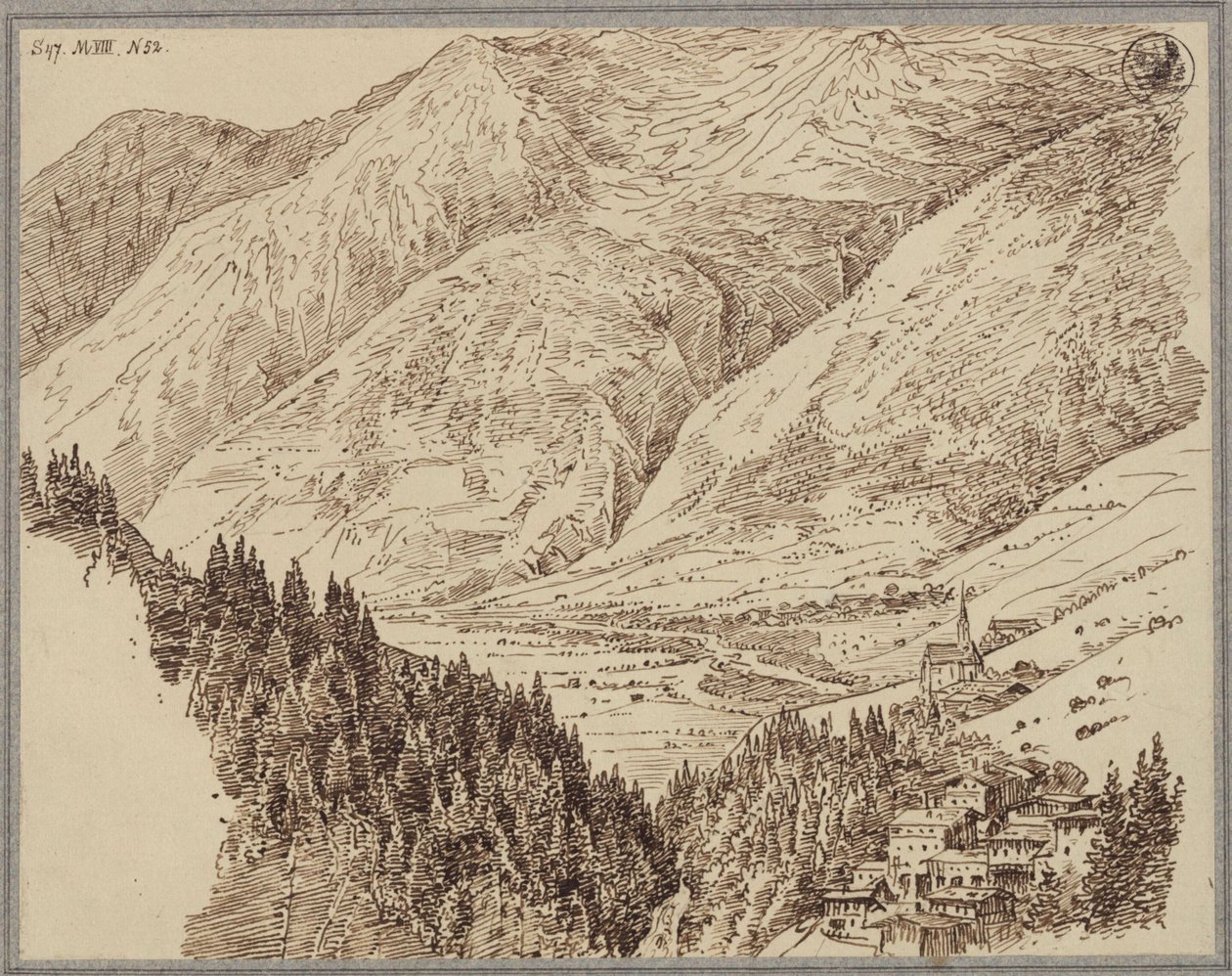 Gasteindalen med Wildbad af Karl Friedrich Schinkel