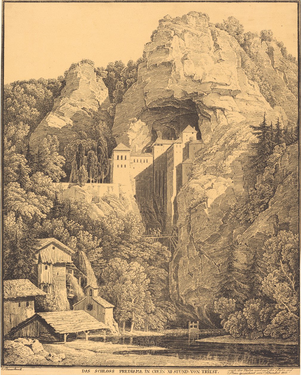 Prediama Slot i Crein XII time: fra Trieste (Predjama Slot i Carniola, 12 timer fra Trieste) af Karl Friedrich Schinkel