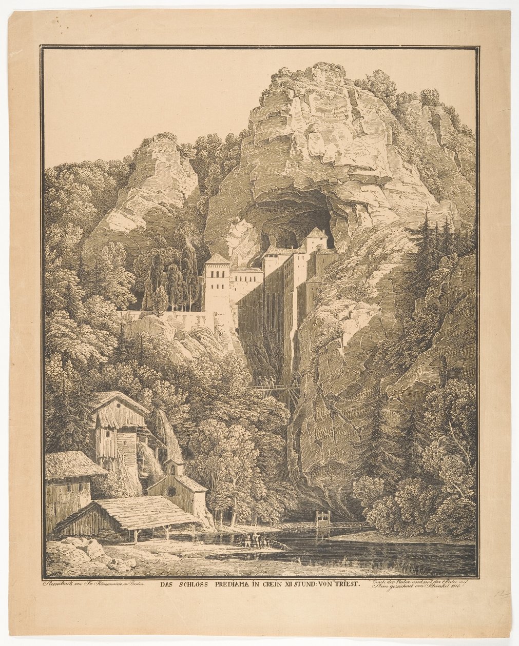 Prediama-slottet i Crein XII Stund: fra Trieste af Karl Friedrich Schinkel
