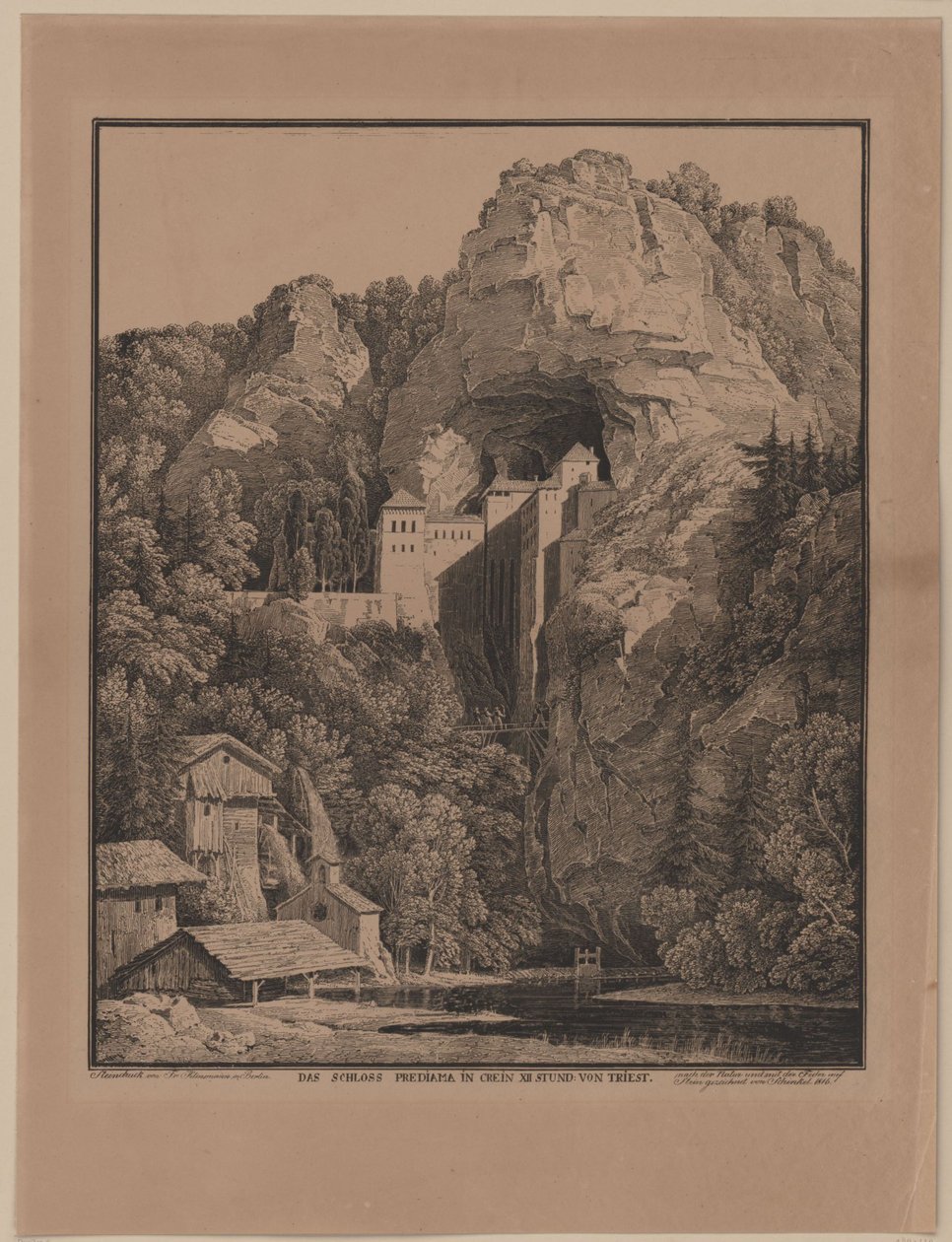 Predjama Slot i Krain af Karl Friedrich Schinkel