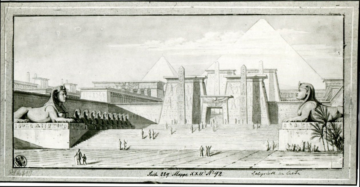 Verdens syv vidundere. Den egyptiske labyrint af Karl Friedrich Schinkel