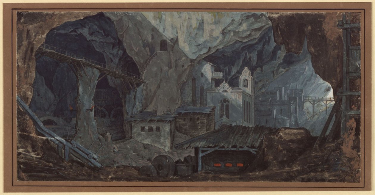 Jernmine i Katalonien. Indvendigt billede af Karl Friedrich Schinkel