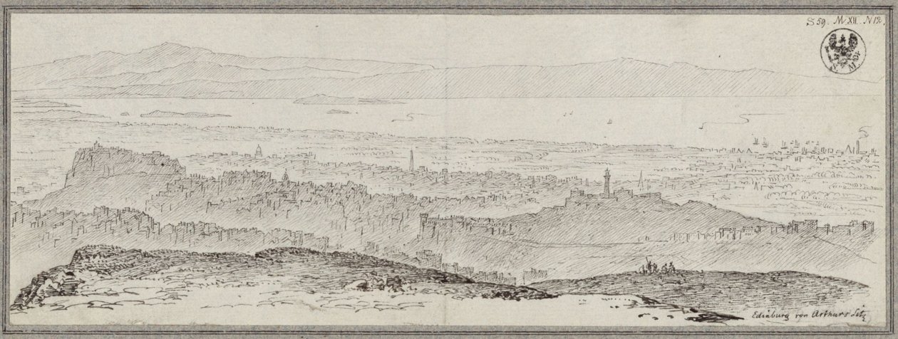 Panoramaudsigt over Edinburgh af Karl Friedrich Schinkel