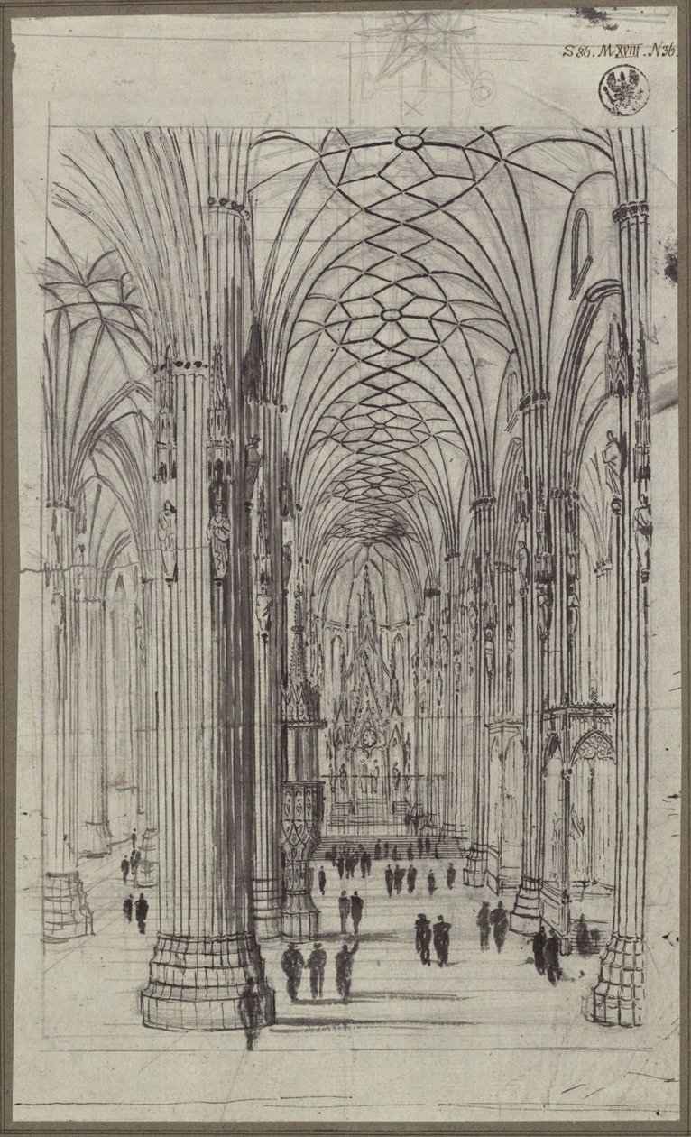 Indvendigt billede af Sankt Stephan i Wien af Karl Friedrich Schinkel