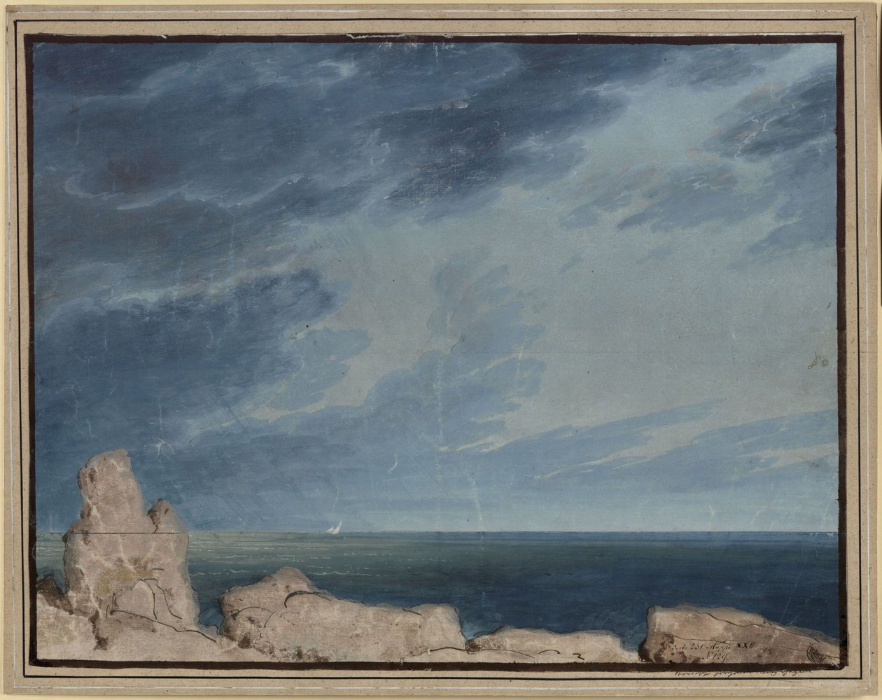 Kong Yngurd. Tragedie af Adolf Müllner. Udkast til  2. kulisse. Den nordlige havhorisont af Karl Friedrich Schinkel