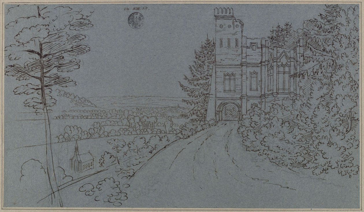 Köstritz. Kunstig ruin i slotsparken (?) af Karl Friedrich Schinkel