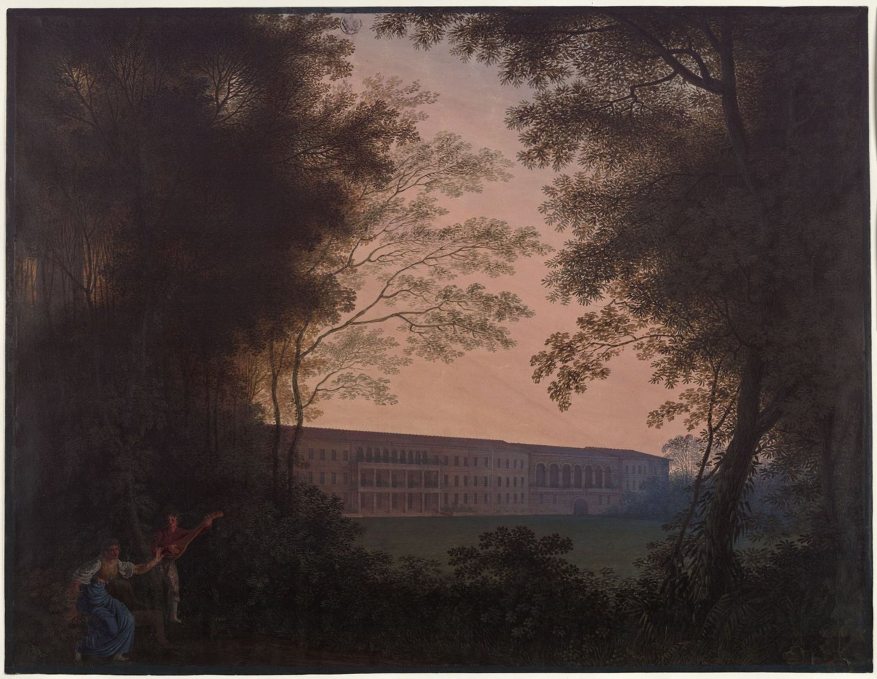 Köstritz. Slottet. Udsigt fra havesiden af Karl Friedrich Schinkel