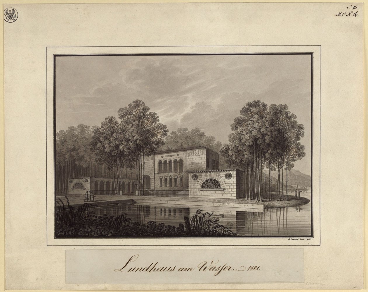 Landhus ved vandet af Karl Friedrich Schinkel