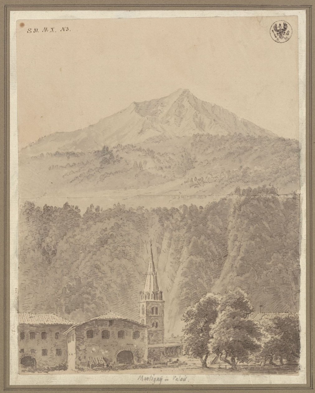 Martigny i den schweiziske kanton Valais af Karl Friedrich Schinkel
