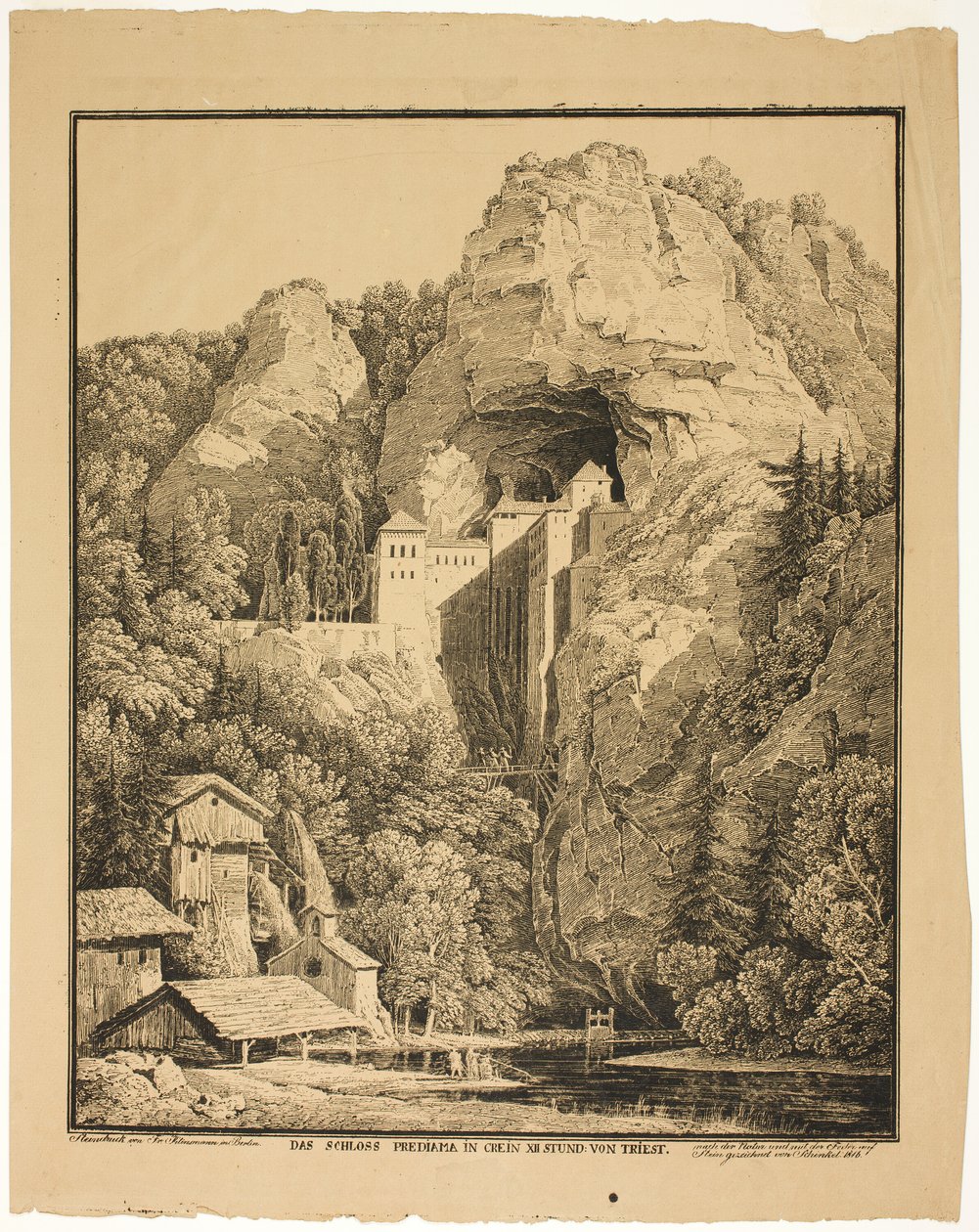 Predjama Slot og Krein, 12 timer fra Trieste af Karl Friedrich Schinkel