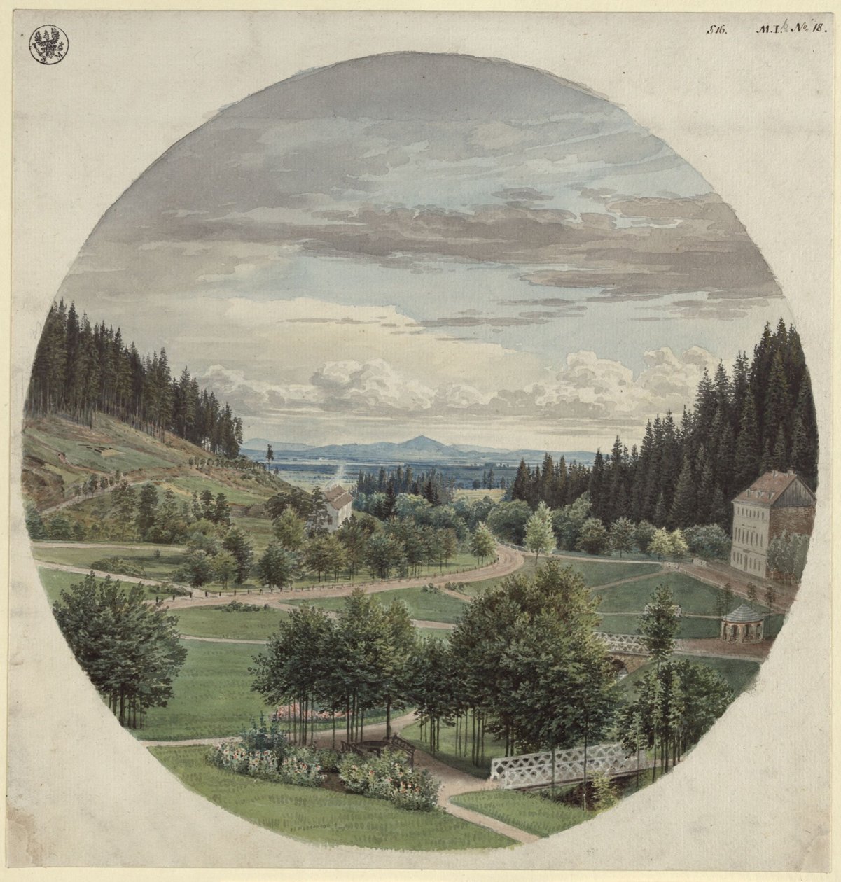 Promenaden ved Marienbad af Karl Friedrich Schinkel