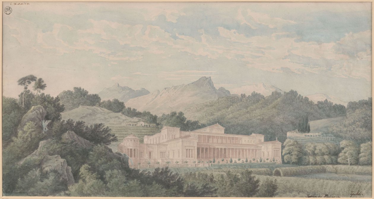 Rekonstruktion af Villa Tusca efter Plinius. Udsnit af Karl Friedrich Schinkel