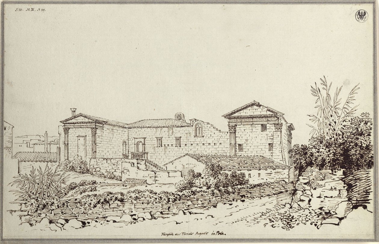 "Bagsiden af Augustus-templet i Pola" af Karl Friedrich Schinkel
