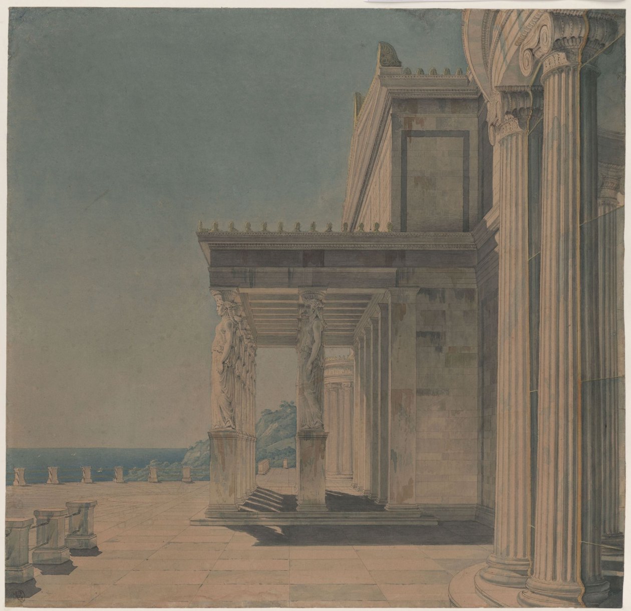Orianda-slottet på Krim. Antik inspireret design. Korenhallen af Karl Friedrich Schinkel
