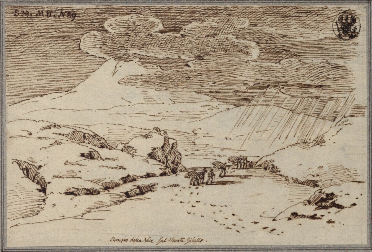 Snefelt på Monte Gibello ved Etna af Karl Friedrich Schinkel