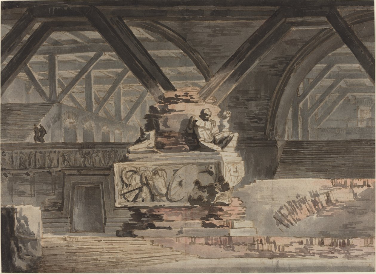 Scenedesign: En gravhvælving af Karl Friedrich Schinkel