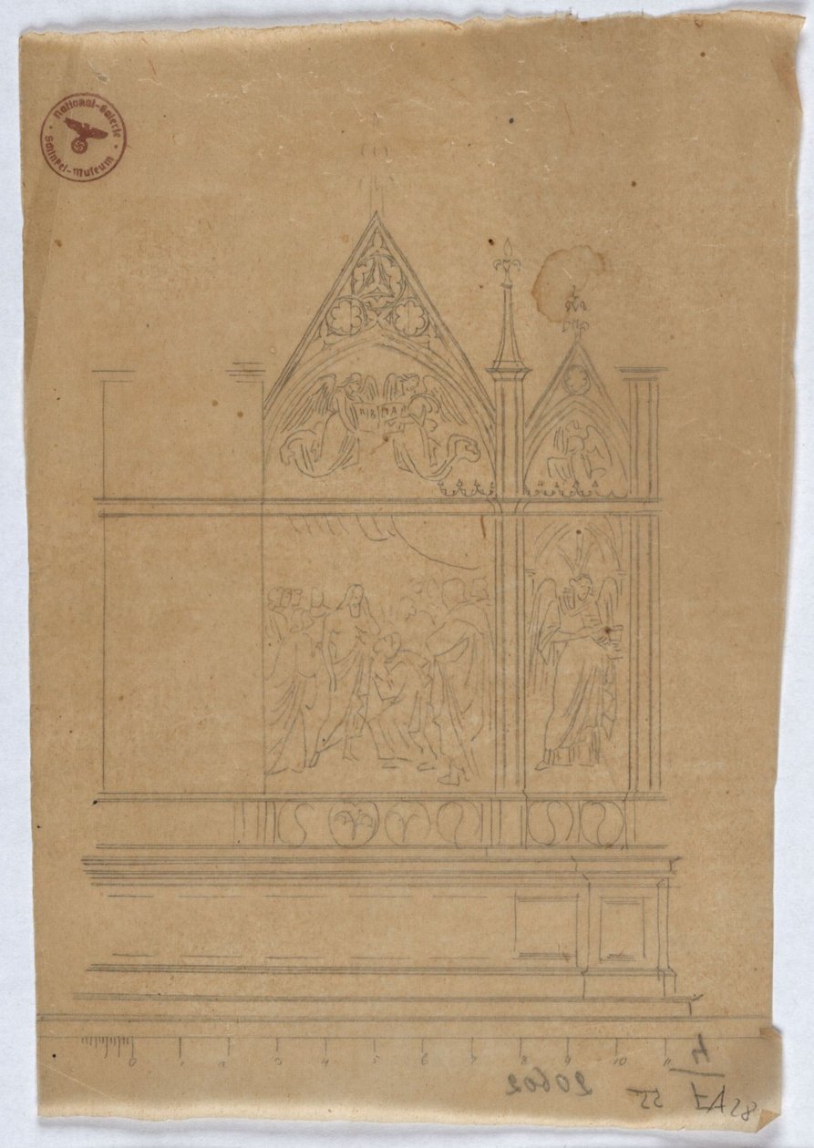 Studie zu einem gotischen Altar af Karl Friedrich Schinkel