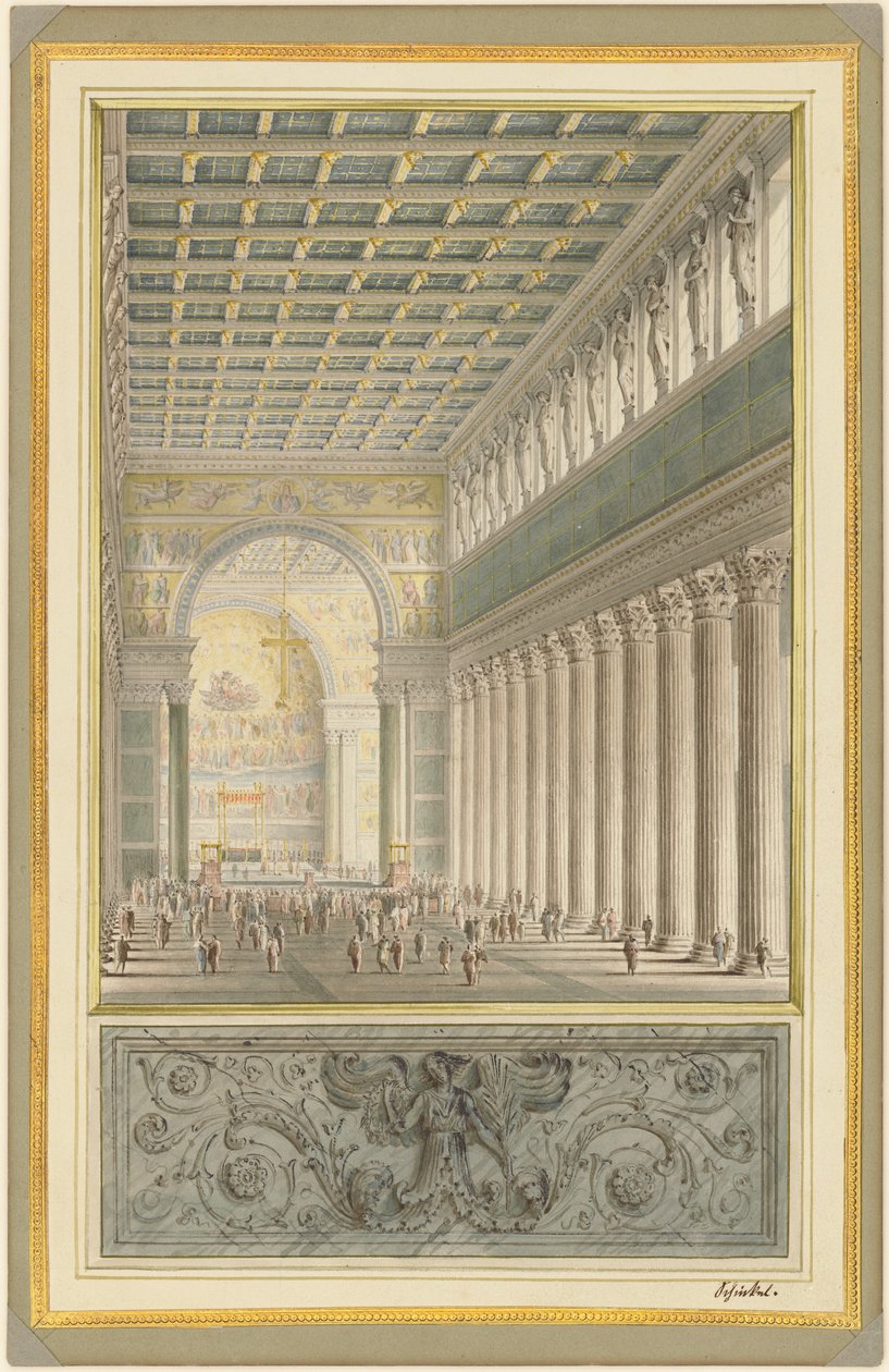 Skibet, Apsis og krydset af en katedral til Berlin af Karl Friedrich Schinkel